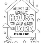 Joshua 24:15 Coloring Page – “As for Me and My House, We Will Serve the Lord” (Free Printable)