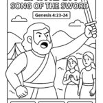 Lamech’s Song of the Sword – Free Bible Coloring Page (Genesis 423–24)