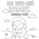 Matthew 11:28 Coloring Page – “Come to Me, All Who Are Weary” (Free Printable)
