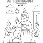 Peter’s Sermon at Pentecost – Free Acts 2 Bible Coloring Page