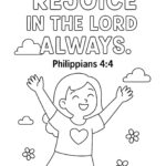 Philippians 4 4 Coloring Page – “Rejoice in the Lord Always” (Free Printable)