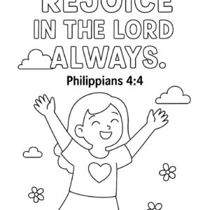 Philippians 4 4 Coloring Page – “Rejoice in the Lord Always” (Free Printable)