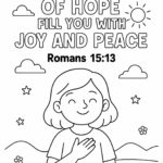 Romans 15:13 Coloring Page – “May the God of Hope Fill You with Joy and Peace” (Free Printable)