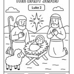 Shepherds Visit the Baby Jesus – Free Bible Coloring Page for Kids (Luke 2)