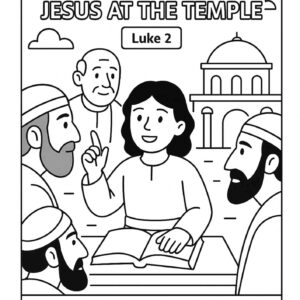 The Boy Jesus at the Temple – Free Bible Coloring Page (Luke 2)