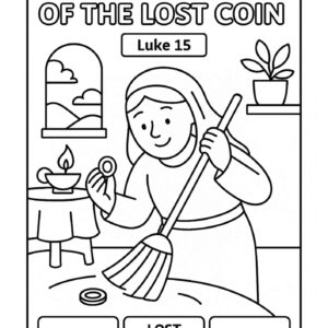 The Lost Coin – Free Luke 15 Bible Coloring Page for Kids