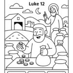 The Rich Fool – Free Luke 12 Bible Coloring Page for Kids