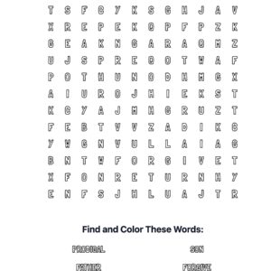 Prodigal Son Coloring Word Search
