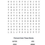 John’s Baptism Coloring Word Search
