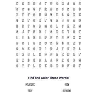 Gideon’s Fleece Coloring Word Search