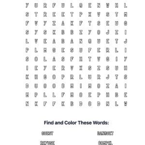 Great Banquet Parable Coloring Word Search
