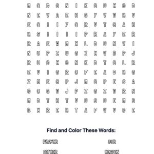 Lord’s Prayer Coloring Word Search