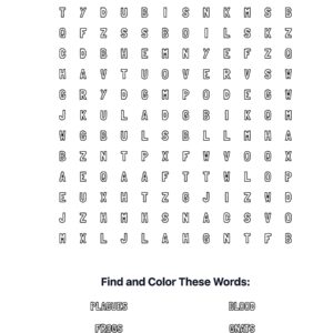 Ten Plagues Coloring Word Search