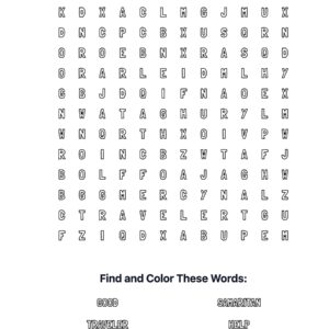 Good Samaritan Coloring Word Search
