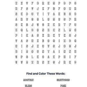 Sermon on Mount Coloring Word Search