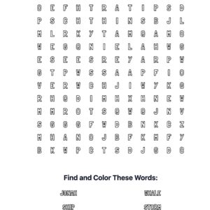 Jonah & the Whale Coloring Word Search