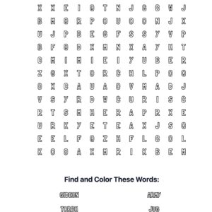 Gideon’s Battle Coloring Word Search