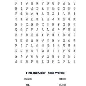 Elijah & Widow Coloring Word Search