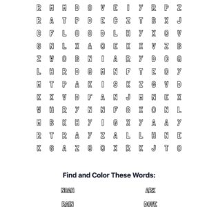 Noah’s Ark Coloring Word Search