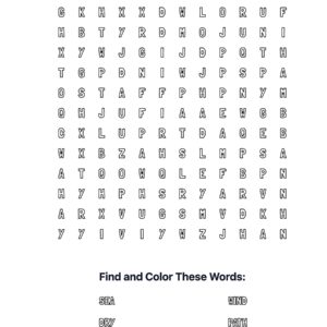 Parting Red Sea Coloring Word Search