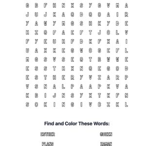 Esther Delivers Coloring Word Search