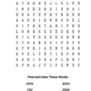 Feeding 5000 Coloring Word Search
