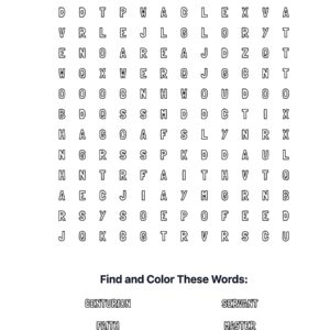 Centurion’s Faith Coloring Word Search