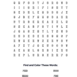 Feeding 5000 Coloring Word Search