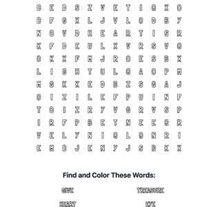 Treasures in Heaven Coloring Word Search