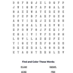 Mount Carmel Coloring Word Search