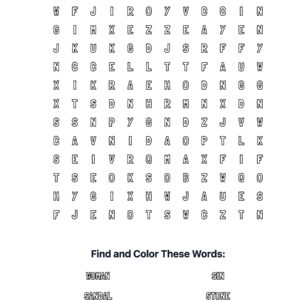 Woman Caught Coloring Word Search