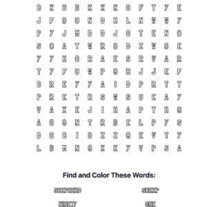 Lost Sheep Parable Coloring Word Search