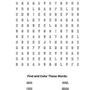 Manna from Heaven Coloring Word Search