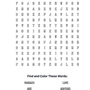 New Commandment Coloring Word Search