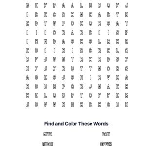Widow’s Mite Coloring Word Search