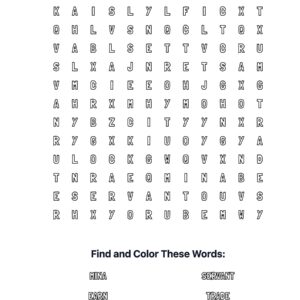 Ten Minas Parable Coloring Word Search
