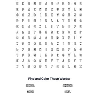 Elisha at Jericho Coloring Word Search