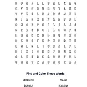 Nehemiah’s Walls Coloring Word Search