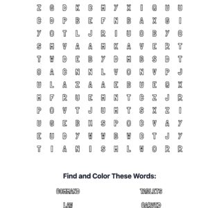 Ten Commandments Coloring Word Search