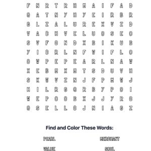 Pearl of Price Coloring Word Search