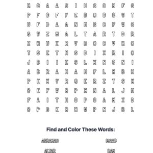 Abraham & Isaac Coloring Word Search
