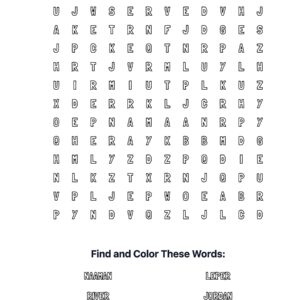 Naaman Healed Coloring Word Search