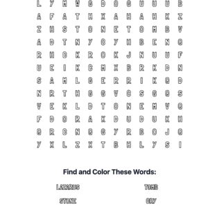 Raising Lazarus Coloring Word Search