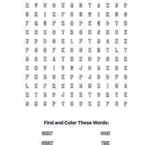 Farewell Disc. Coloring Word Search