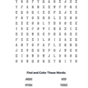 Jonah’s Voyage Coloring Word Search