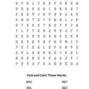 Golden Calf Coloring Word Search