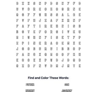 Prodigal Son Parable Coloring Word Search