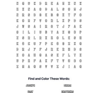 Joseph’s Story Coloring Word Search