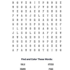 Calming Storm Coloring Word Search