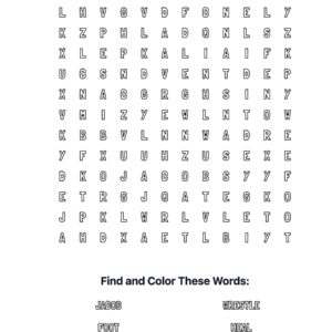 Jacob Wrestles Coloring Word Search